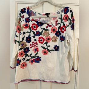 Talbots 3/4 Length Pullover Sweater in a Beautiful Floral